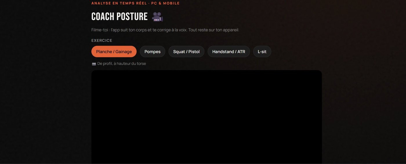 Application de coach de posture en temps réel